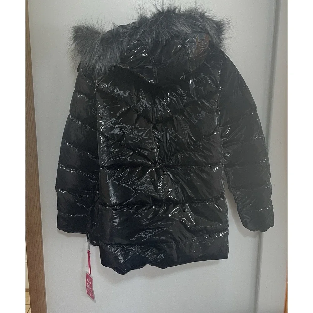 BRAND‎ NEW! Justice Insulated Lined Girl's Purple Puffer Coat Hooded Size 16/18